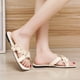 thumbnail image 1 of Sandalias de playa planas lisas decorativas con punta abierta para vacaciones informales con flores para mujer Wmkox8yii  ytu6956, 1 of 8