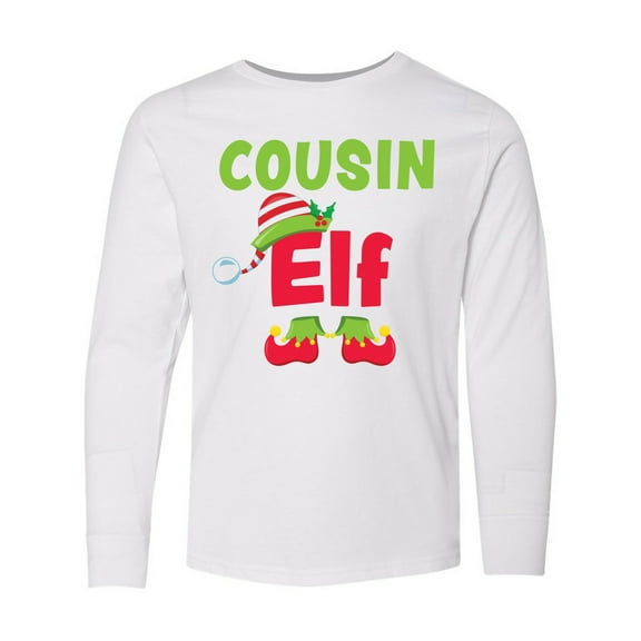 Inktastic Christmas Cousin Elf Long Sleeve Youth T-Shirt