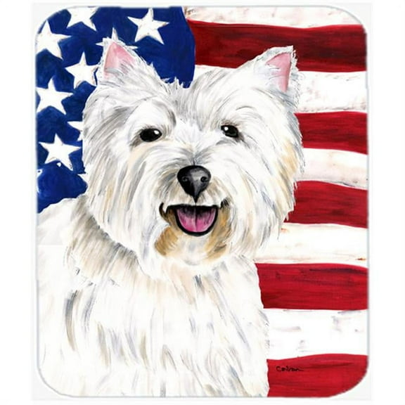 9.5 x 8 in. USA American Flag with Westie Mouse Pad, Hot Pad or Trivet