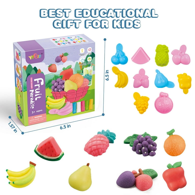 JBee Ctrl Play Dough Set Fruit Play Doh Set Toys for Kids Toddlers Boys Girls Christmas Birthday Gift Aged 3 4 5 6 Year Old Play with Fruit