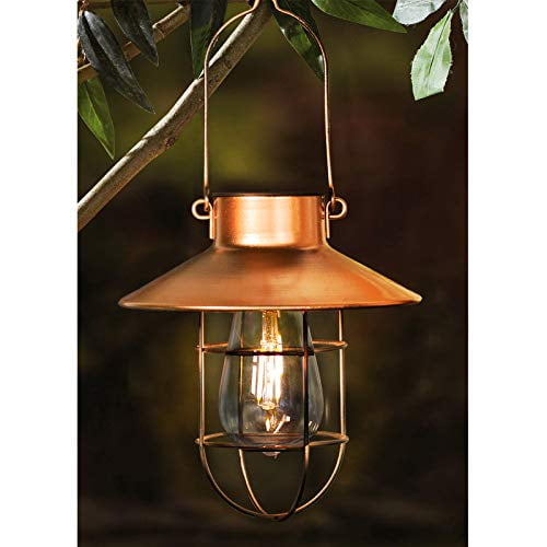 2 Pack EKQ Hanging Solar Lights Lantern Lamp with Shepherd Hook