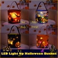 thumbnail image 2 of Mistaha LED Light Up Halloween Bucket Halloween Tote Bags With handle 3 Light Modes Reusable, 2 of 8