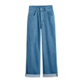 thumbnail image 6 of LEKODE Womens Jeans Jeans for Women Trendy Comfy Pants Women Work Pants Women Dress Pants Women Palazzo Pants for Women Pull on Pants Mom Jeans Casual Pants for Women Navy L, 6 of 6