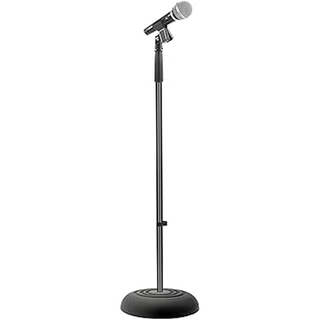 Pyle Microphone Stand, Mic Stand Height Adjustable, Very Sturdy Universal Microphone Mount with Heavy Compact Base, Lightweight & Compact Mic Stand Style, Metal Stand Base (2.8’ - 5’ ft.)