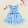 thumbnail image 3 of Tiny Cutey Toddler Baby Girl Dress Kids Summer Cotton Solid Ruffle Sleeveless Skirt Casual Sundress for 4-5T, 3 of 7