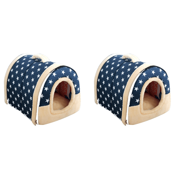 2X Suave Y Cálido de Estrella 2 En 1 para Mascotas Antideslizante Cama para Perros Y Gatos Plegable Invierno Suave Y de Dormir Almohadilla Cojines