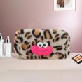 thumbnail image 5 of Unique Bargains 1 Pc Leopard Printing Drawstring Makeup Bag for Vacation Business Travel Plush Light Brown, 5 of 6