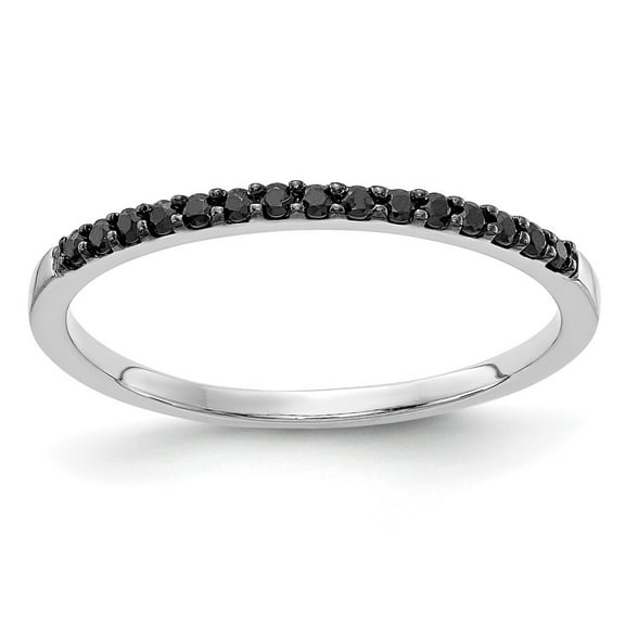 10K White Gold Black Diamond Band Size 6.75