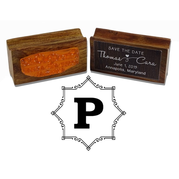 Printtoo Octagon Celtic Swirl Frame Monogram Letter P Wood Mounted Rubber Stamp Office Stationary