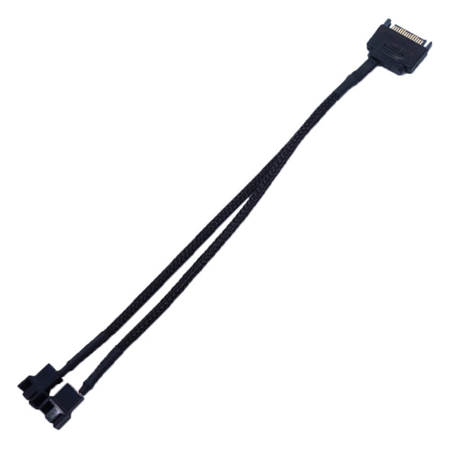 Mainboard CPU 1 to 2 SATA to 3 PIN and 4 Pin Fan Extention Cables PWM 4P Adapter Cable Computer Case Mainboard SATA Power Cables Connectors Fan Splitter (Black)