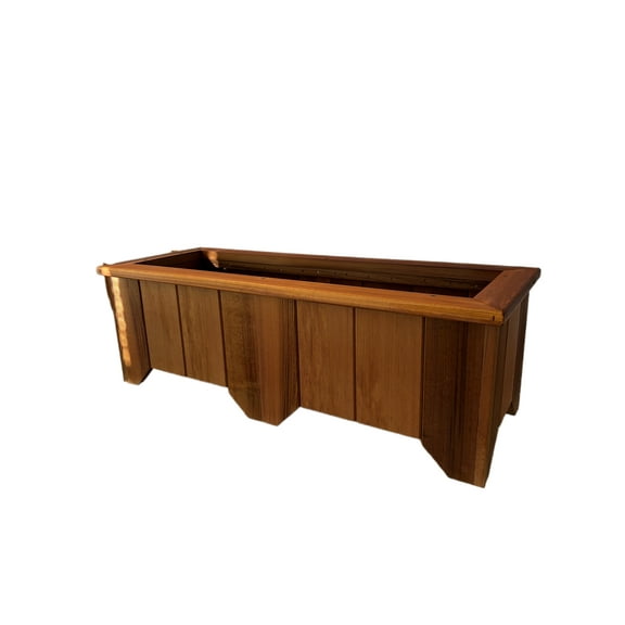 T&L Small Rectangular Planter Box - cedar stained