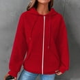 thumbnail image 2 of Womens Waffle Knit Hoodie Cardigan,Women's Hoodies Full Zip Up Long Sleeve Drawstring Waffle Knit Pullover Sweatshirt Tops, 2 of 6