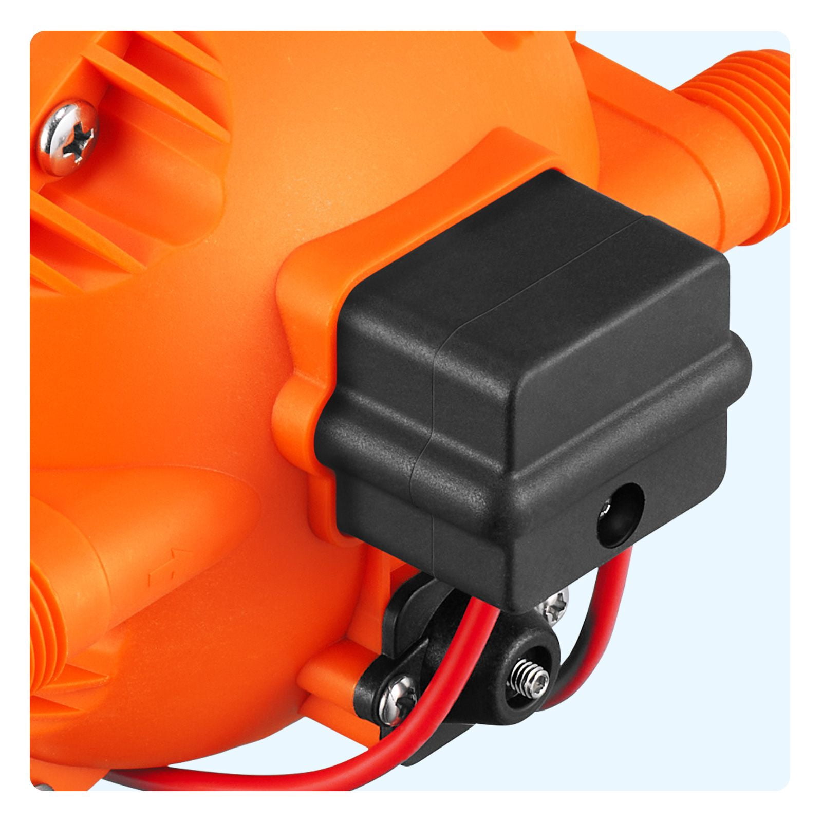 12V Water Diaphragm Pump 5.5 GPM, 40-100 PSI Adjustable, Self-Priming 6ft, FCC Certified, for RV Camper Marine Boat Lawn