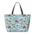 thumbnail image 2 of Daiia Cartoon Pirate Beach Travel Bag - Water-Resistant Beach Bag, Lightweight Tote with 7 Pockets for Women and Men - Gym,Pool,Camping,Reusable Grocery Bag, 2 of 7