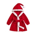 thumbnail image 1 of xiaxaixu Robe de Bébé Fille, Peignoir de Noël à Manches Longues en Velours Contrasté, 1 of 9