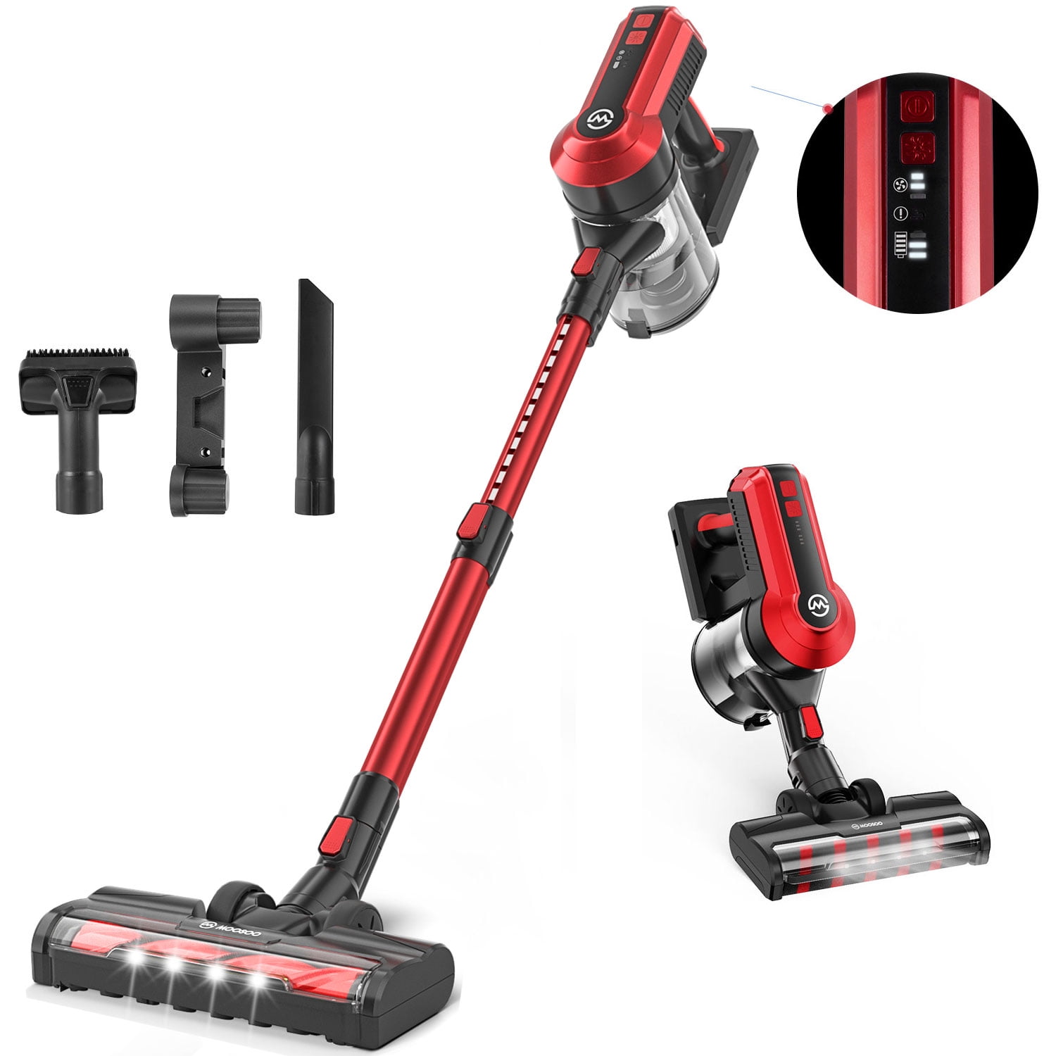 Moosoo Lightweight Cordless Vacuum, Vacuum Without Beater Bar For Hardwood Floors