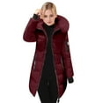 thumbnail image 3 of ZHOUCHANKIDS Women's Slim Fit Mid Length Winter Padded Jacket Down Alternative Insulated Plus Size Coat XL, 3 of 7