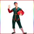 thumbnail image 1 of Disfraz de Navidad para hombre y mujer, disfraz de elfo verde para fiesta, Carnaval, Año Nuevo, amantes, 1 of 4