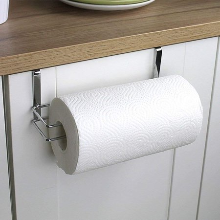 Under Cabinet Door Toilet Paper Holder Roll Towel Storage Rack For