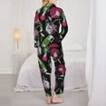 thumbnail image 3 of Pajama Sets for Women 2 Pcs, Wine Bottle Print No.9019 Button Down Long Sleeve Sleepwear Lounge PJ Sets, 3 of 6