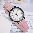 thumbnail image 2 of Resicozy Women's PU Leather Strap Watches Womens Roman Numerals Classic Round Dial Wrist Watch Pink, 2 of 4