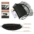 thumbnail image 4 of HDE Women's PU Leather Hobo Fringe Crossbody Tassel Purse Vintage Small Handbag Black Cow Print, 4 of 7
