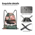 thumbnail image 4 of Honeii Black Cat Pink Bathroom Print Drawstring Backpack,Drawstring Bags String Backpack Gym Cinch Sack Backpack Sport Bag Draw-Small, 4 of 6