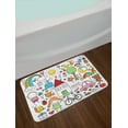 thumbnail image 2 of Doodle Bath Mat, Simple Childlike Drawing of House Girl and Boy Teddy Bear and Various Other Things, Non-Slip Plush Mat Bathroom Kitchen Laundry Room Decor, 29.5 X 17.5 Inches, Multicolor, Ambesonne, 2 of 2