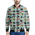 thumbnail image 4 of Chaqueta bomber con estampado 3D de rollos de sushi japoneses para hombres y mujeres, sudadera de gran tamaño, camisetas de primavera y otoño, chaquetas con cremallera de manga larga, 4 of 5
