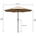 thumbnail image 6 of MAYPEX 9 Ft Market Umbrella Patio Umbrella with Crank and Tilt Weather Resistant Umbrella Durable 8 Sturdy Steel Ribs Market Outdoor Table Umbrella Tan, 6 of 16