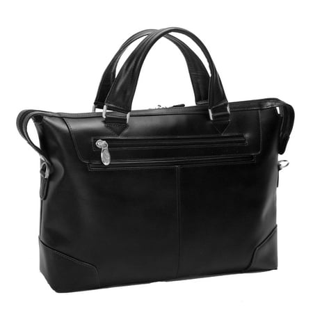 McKlein ARCADIA, Leather Slim Laptop Briefcase, Top Grain Cowhide Leather, Black (Best Full Grain Leather Briefcase)