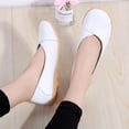 thumbnail image 3 of Women's Leather Shoes Loafers Solid Color Slip-ons Flat Shoes Comfortable Casual Walking Flats, 3 of 12