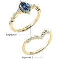 thumbnail image 3 of Gems Jewels 925 Sterling Silver 2.00 Ct Oval Cut Alexandrite & White Diamond Wedding Valentine's Anniversary Christmas Bridal Ring Set 14K Yellow Gold Plated For Women's -8, 3 of 4