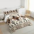 thumbnail image 3 of Feelyou Retro Hippie Aztec Queen Comforter Set, Bohemian Western Cactus Bedding Sets, Tribal Triangle Abstract Reversible Bedding Comforter Set, Breathable Home Decor, 3pcs, 3 of 8