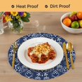 thumbnail image 4 of Navy Blue Spring Floral Round 13 Inch Placemats Set of 6, Modern Abstract Art Farmhouse HeatResistant Non Slip Place Mats for Dining Table, Wipeable Braided Kitchen Table Mats for Housewarming, 4 of 9
