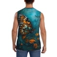 thumbnail image 4 of Lsque Elegant Butterfly And Flowers Print Men's Cotton Blend Sleeveless Muscle Shirts (S-3XL)- Moisture Wicking, Odor Protection, UPF 30+,Small, 4 of 8