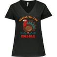 thumbnail image 3 of Inktastic Gobble Wobble Turkey Women's Plus Size V-Neck T-Shirt, 3 of 5