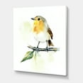 thumbnail image 3 of Designart ' Little Robin Bird Sitting On A Branch ' Traditional Canvas Wall Art Print, 3 of 4