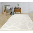 thumbnail image 2 of LaDole Rugs Geometric Modern Minimalist Contemporary Area Rug - Soft Carpet for Living Room, Bedroom, and Office - Cream and Beige, 9x12 (9'x 12'5", 275cm x 380cm), 2 of 6