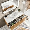 thumbnail image 5 of Eviva Leah 32 Inch Medium Oak Wall Mount Bathroom Vanity, 5 of 8