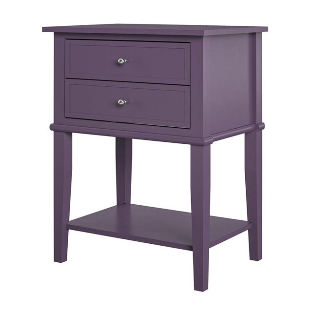 Ameriwood Home Table d'Appoint Franklin avec 2 Tiroirs en Violet