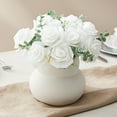 thumbnail image 4 of Juvale White Flowers Artificial Roses - Artificial Flowers for Wedding Decor & Centerpiece Table Decorations - 100-Pack, 3 in Diameter, White, 4 of 10