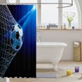thumbnail image 3 of Manfei Sport Shower Curtain 72Wx84L, Soccer Bathroom Shower Curtain, Dark Blue Cyan, 3 of 5