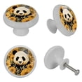 thumbnail image 4 of Panda Fluorescent Glow-in-the-Dark Dresser Pulls with Screws - Round 4-Pack for Cabinets, Wardrobes, and Dressers - Furniture Decor with Kitchen Hardware, 4 of 6