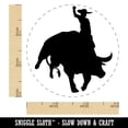 thumbnail image 2 of Rodeo Cowboy Riding on Bucking Bull Self-Inking Rubber Stamp Ink Stamper - Red Ink - Small 3/4 Inch, 2 of 7