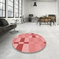 thumbnail image 4 of Ahgly Company Machine Washable Indoor Square Transitional Pastel Pink Area Rugs, 5' Square, 4 of 7
