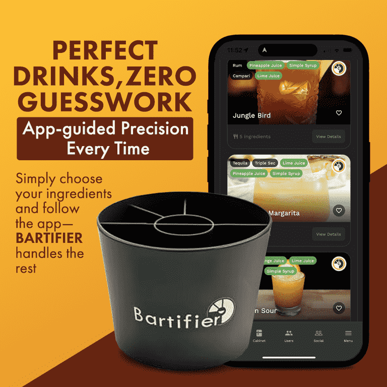Bartifier Smart Cocktail Maker The App Shows You Where to Fill Make 500+ Easy, Perfect Cocktails Best Gift for Cocktail Lovers