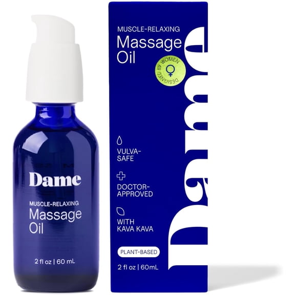 Dame Products Massage Oil for Women - Relaxing Body Oil for Massaging - Sandalwood and Cardamom Scent