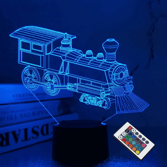 YSITIAN Train Night Light 3D Illusion Lamp 16 Colors Changing with Remote Control Dim Function YT-14283