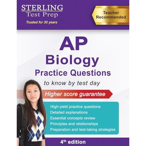 Pre-Owned Sterling Test Prep AP Biology Practice Questions: High Yield AP Biology Questions, 9798885570350, , Paperback,